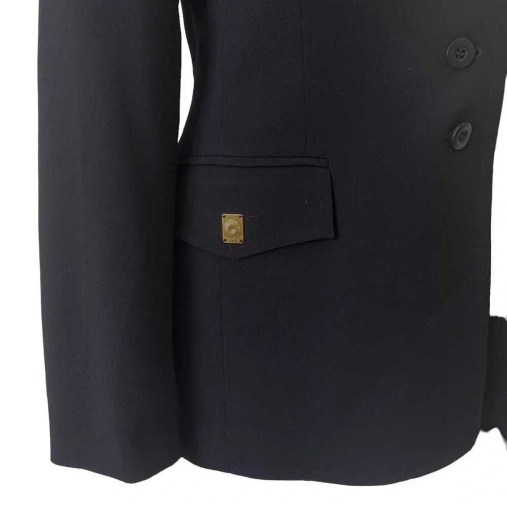 ESCADA wool navy black blazer jacket sz 38 - business casual - formal - stretchy - Picture 13 of 13